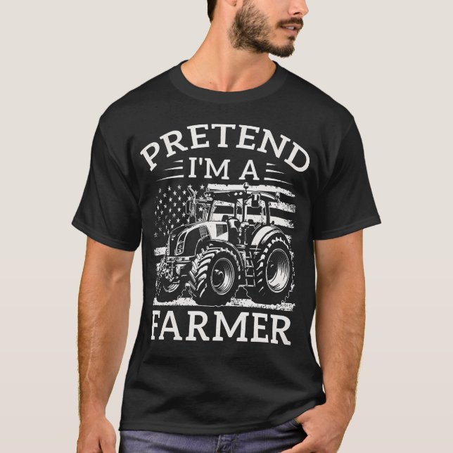 Camiseta Pretend I'M A Farmer Halloween Farming Costume Tra (Anverso)