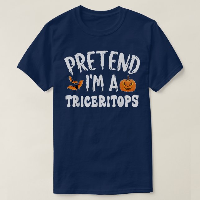 Camiseta Pretend Im A Triceritops Halloween Costume Men Wom (Diseño del anverso)