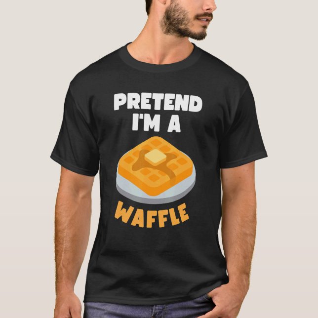Camiseta Pretend I'm A Waffle Lazy Last Minute Halloween 20 (Anverso)