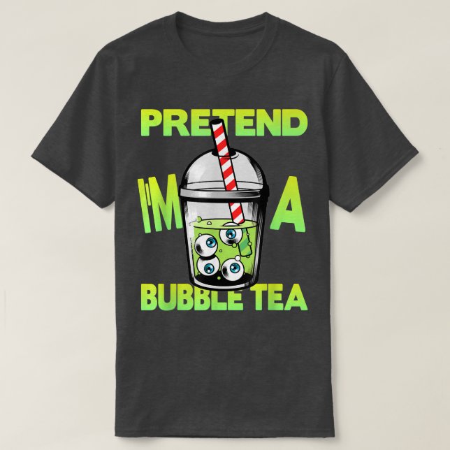 Camiseta Pretendan Que Soy Un Té De Burbuja Halloween 734  (Diseño del anverso)
