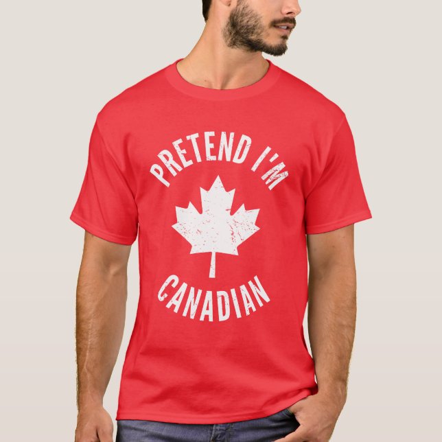 Camiseta Pretende que soy el Día de Canadá Halloween canadi (Anverso)