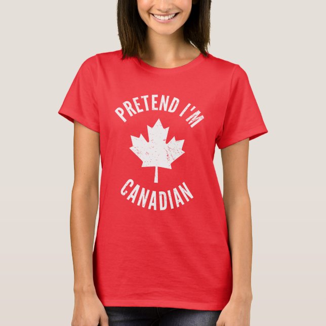 Camiseta Pretende que soy el Día de Canadá Halloween canadi (Anverso)