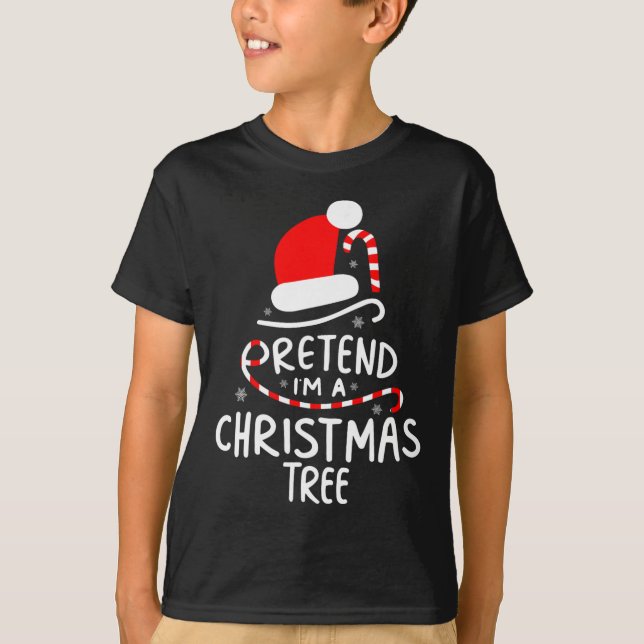Camiseta Pretende que soy un árbol de Navidad fácil disfraz (Anverso)