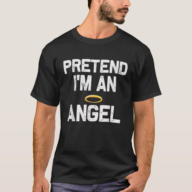 Camiseta Pretende que soy un disfraz de Halloween Angel (Anverso)