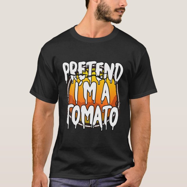 Camiseta Pretende que soy un disfraz perezoso de Halloween  (Anverso)