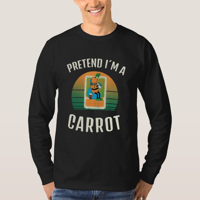 Camiseta Pretende Que Soy Un Disfraz Vegan Halloween Carrot (Anverso)