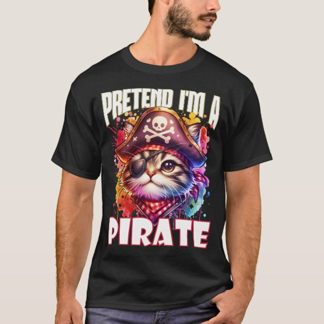 Camiseta Pretende que soy un gato adorable pirata para Hall (Anverso)