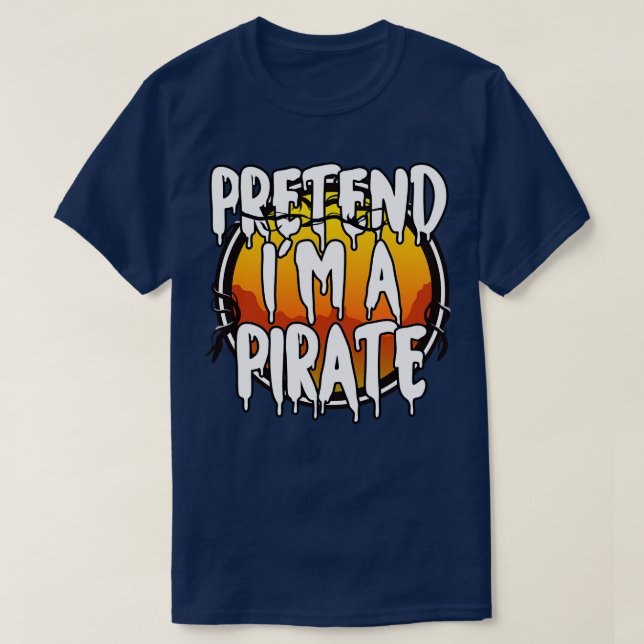 Camiseta Pretende Que Soy Un Pirata De Halloween Parejas Ve (Diseño del anverso)