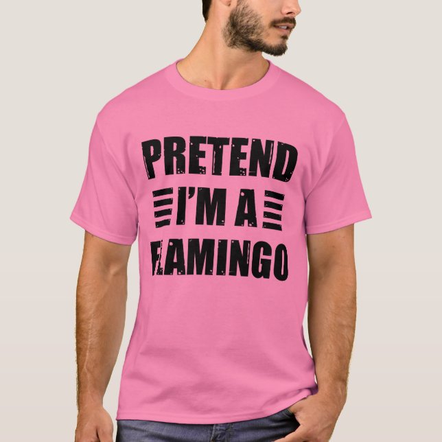Camiseta Pretende Que Soy Un Vestido Flamingo Halloween Laz (Anverso)
