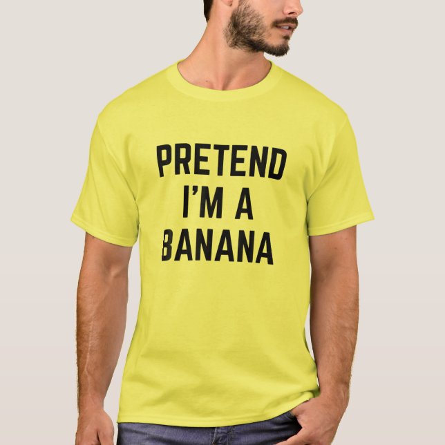Camiseta Pretende que soy un vestuario bananero Halloween L (Anverso)