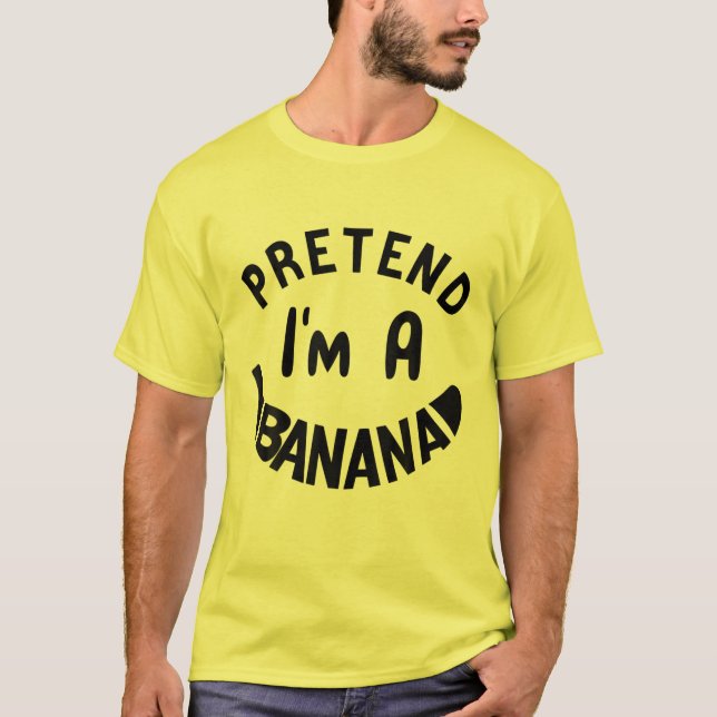 Camiseta Pretende que soy un vestuario bananero Halloween L (Anverso)