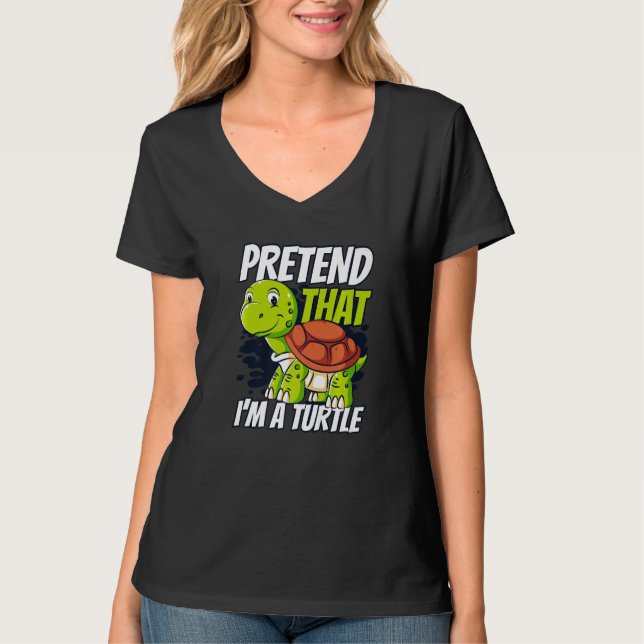 Camiseta Pretende que soy una tortuga deslizante de tierra  (Anverso)