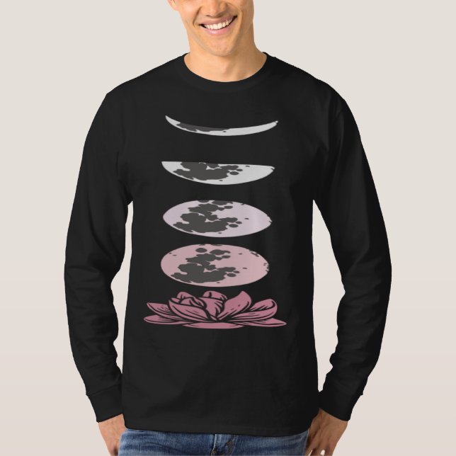 Camiseta Pretty Attitude Womens Lotus Flower Moon Phases Yo (Anverso)