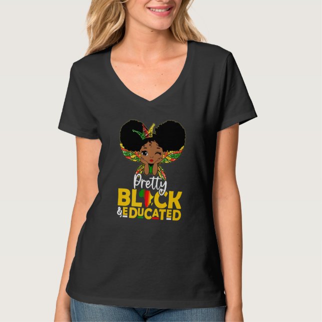 Camiseta Pretty Black & Educated Black History Month Kids G (Anverso)