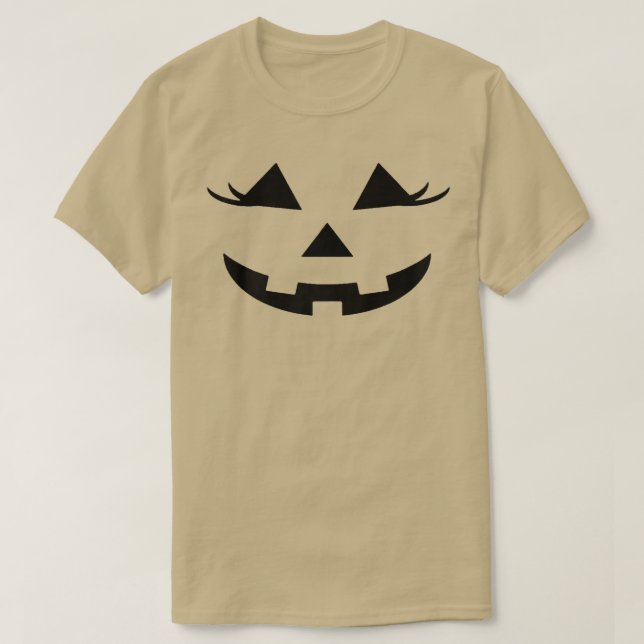 Camiseta Pretty FemaleWomanGirl Smiling Halloween Jack O' L (Diseño del anverso)