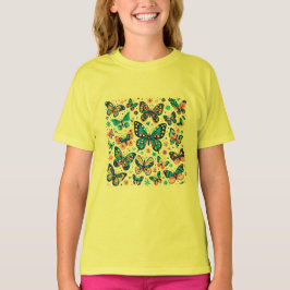 Camiseta pretty multicolored butterflies for girls