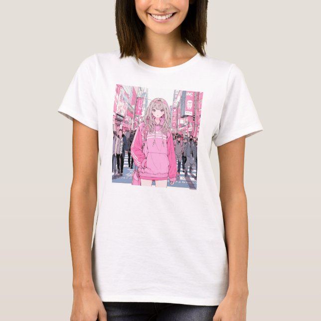 Camiseta Pretty Pink｜寿司娘 Tシャツ GenerativeAI T-shirt (Anverso)