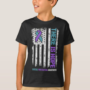 Camiseta Prevención Bandera Americana Esperanza Conciencia 