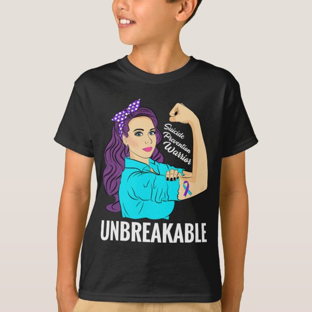 Camiseta Prevención Conciencia Guerrero de Salud Mental (Anverso)