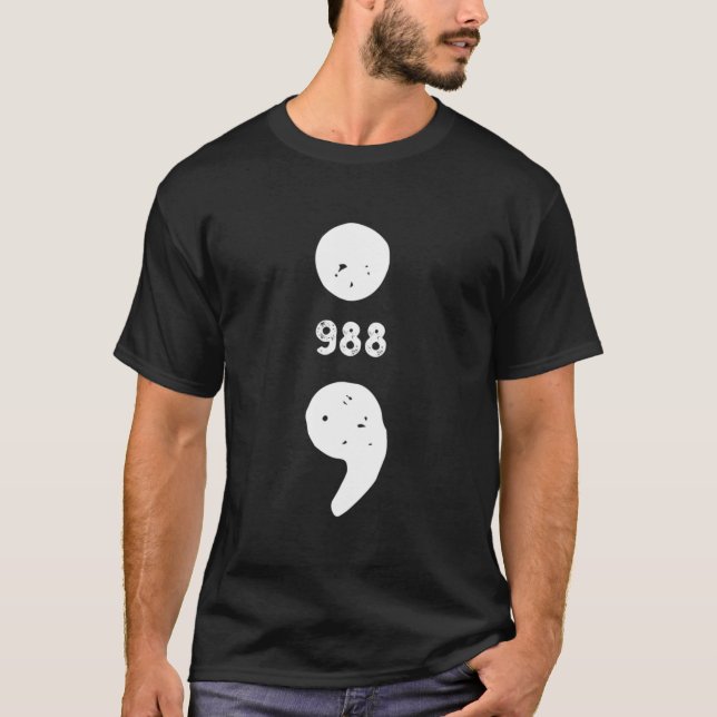 Camiseta Prevención del suicidio 988 988 Coma (Anverso)