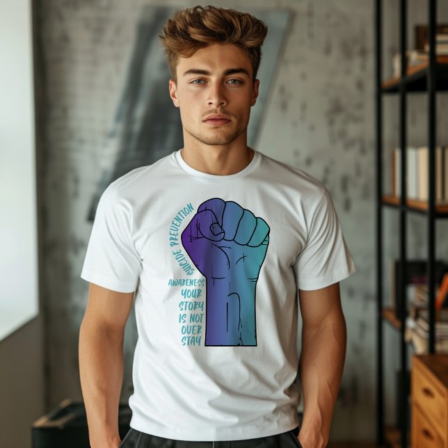 Camiseta Prevención del Suicidio con Puño Grande (Subido por el creador)