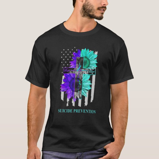 Camiseta Prevención del suicidio Conciencia a través de la  (Anverso)