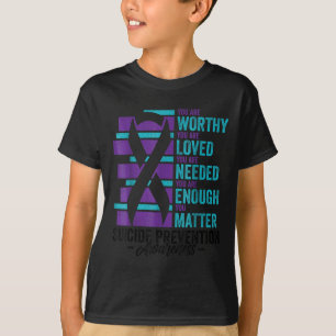 Camiseta Prevención del Suicidio Conciencia Eres Digno Amad
