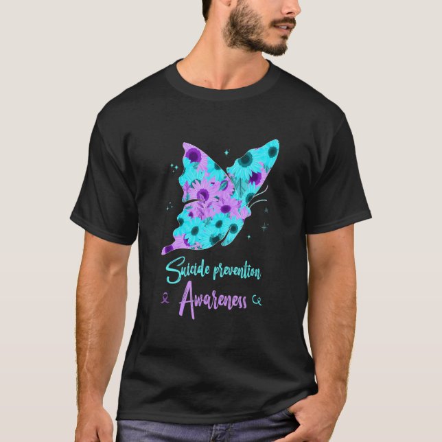 Camiseta Prevención del suicidio Conciencia Mariposa Giro P (Anverso)