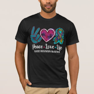 Camiseta Prevención del Suicidio Conciencia Paz Amor Vida