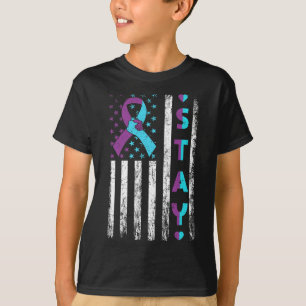 Camiseta Prevención Del Suicidio Conciencia Permanecer Rosa