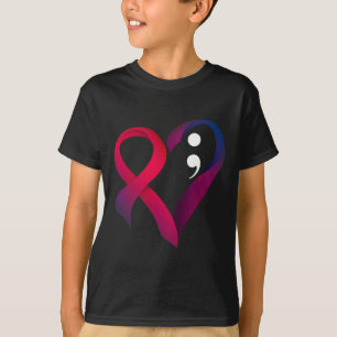Camiseta Prevención del Suicidio Corazón Punto y coma Salud