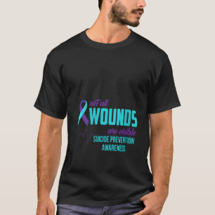 Camiseta Prevención Del Suicidio De Cinta Verde azulada Y P