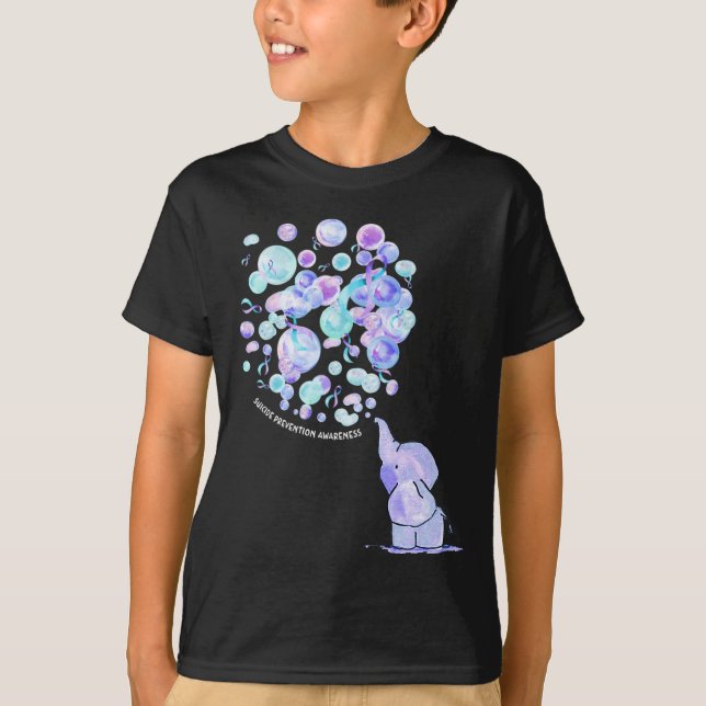 Camiseta Prevención del suicidio de los globos azul elefant (Anverso)