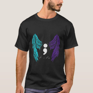 Camiseta Prevención del suicidio Life Semicolon y Angel Win