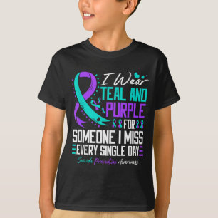 Camiseta Prevención del suicidio Llevo turquesa y morado Sa