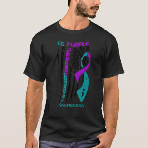 Camiseta Prevención del suicidio morado Suicidio de Bandera