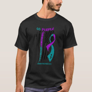Camiseta Prevención del suicidio morado Suicidio de Bandera