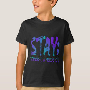 Camiseta Prevención del suicidio para mujeres Quédate Mañan