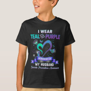 Camiseta Prevención Del Suicidio Que Uso Púrpura Verde azul