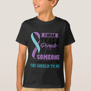 Camiseta Prevención del Suicidio Usa Verde Azulado Púrpura