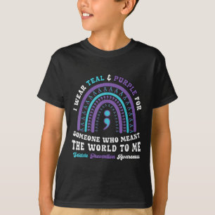 Camiseta Prevención del Suicidio Usa Verde Turquesa Púrpura