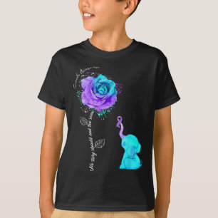 Camiseta Prevención suicida Conciencia Flor Elefante Ribbo