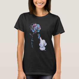 Camiseta Prevención suicida Conciencia Flor Elefante Ribbo