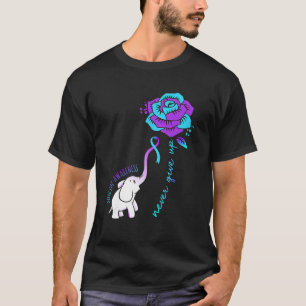 Camiseta Prevención suicida Conciencia Flor Elefante Ribbo