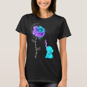 Camiseta Prevención suicida Conciencia Flor Elefante Ribbo