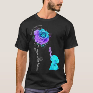 Camiseta Prevención suicida Conciencia Flor Elefante Ribbo
