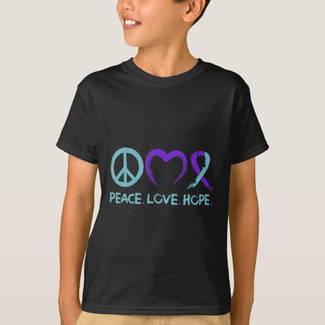 Camiseta Prevención suicida Conciencia Paz Esperanza (Anverso)
