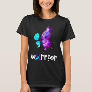 Camiseta Prevención suicida de color de mariposa semicolon