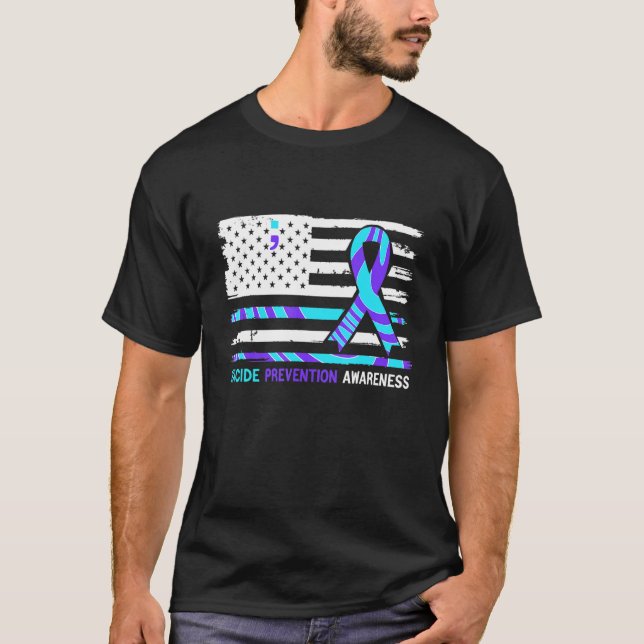 Camiseta Prevención suicida de conciencia de la bandera est (Anverso)
