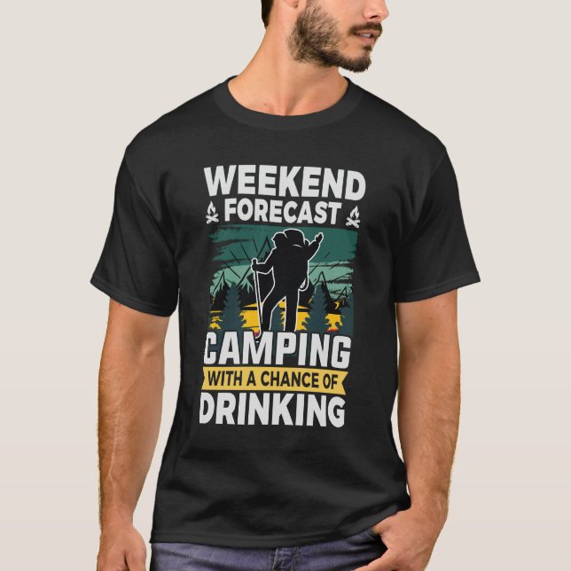 Camiseta Previsión de fin de semana Camping con posibilidad (Anverso)